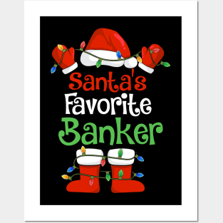 Santa's Favorite Banker Funny Christmas Pajamas Posters and Art